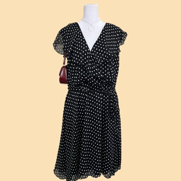 vintage 90s polka dot plus size quirky downtown it girl midi dress - Picture 1 of 8